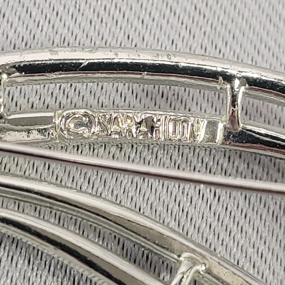 Sarah‎ Coventry Vintage Brooch Silver Tone Abstract Leaf Swirl Pin MCM Textured